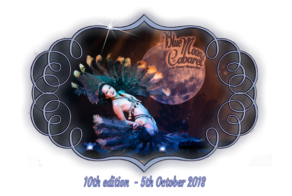 Boudoir Noir production presents finest vintage entertainment in roaring twenties atmosphere: the Blue Moon Cabaret – the Decadent Burlesque Soiree – edition no 10. With international burlesquedancers Silly Thanh from Switzerland, Mamzelle Plumti from France and Sina King from Australia. 