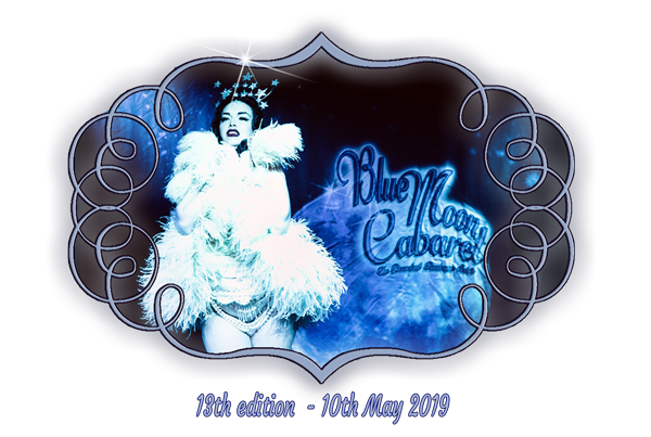Boudoir Noir production presents finest vintage entertainment in roaring twenties atmosphere: the Blue Moon Cabaret – the Decadent Burlesque Soiree – edition no 13. With international burlesquedancers Domino Barbeau from the UK, Golden Treasure from Germany and Kirby Marzelle from the USA. 